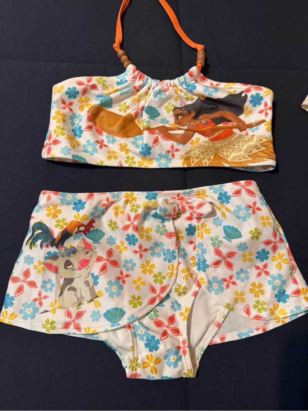 NEW Girls Tropical Floral Two-Piece Moana Swim Set